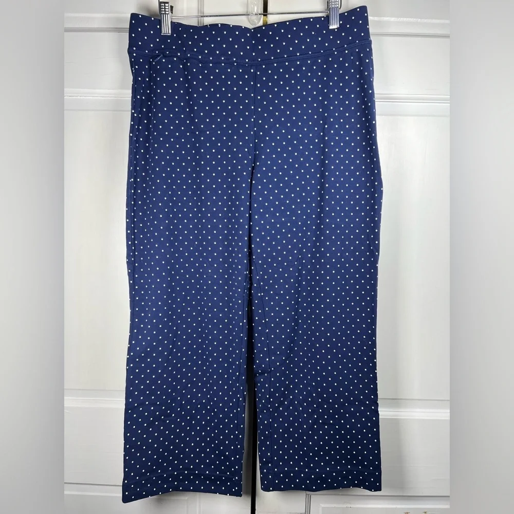 NWOT LANDS END Shore Knit Capri Pants Stretch Waist Pull On Womens Large - Picture 2 of 7